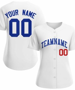 Custom White Royal Classic Style Baseball Jersey for Women