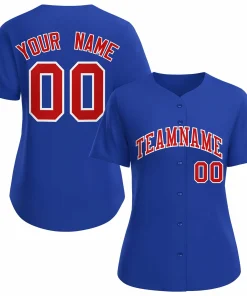 Custom Royal Red White Classic Style Baseball Jersey for Women