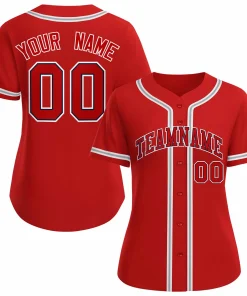 Custom Red Red Navy Classic Style Baseball Jersey for Women