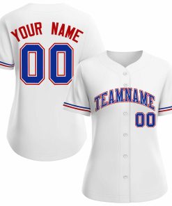 Custom White Royal Classic Style Baseball Jersey for Women