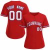 Custom Red White Red Classic Style Baseball Jersey for Women