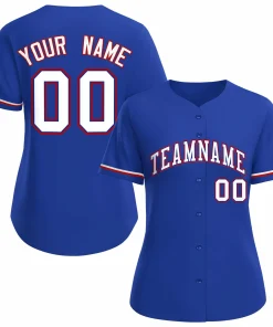 Custom Royal White Royal Classic Style Baseball Jersey for Women