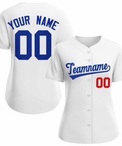 Custom White Royal Classic Style Baseball Jersey for Women