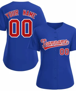 Custom Royal Red White Classic Style Baseball Jersey for Women