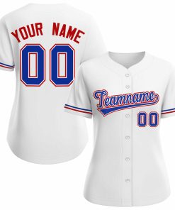 Custom White Royal Classic Style Baseball Jersey for Women