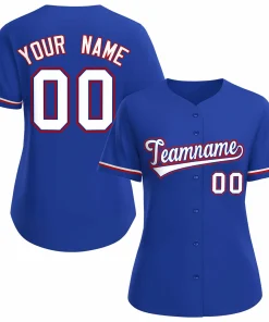 Custom Royal White Royal Classic Style Baseball Jersey for Women