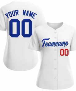 Custom White Royal Classic Style Baseball Jersey for Women