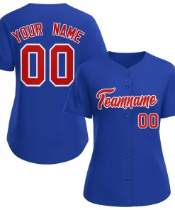 Custom Royal Red White Classic Style Baseball Jersey for Women