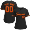 Custom Black Orange Classic Style Baseball Jersey for Women