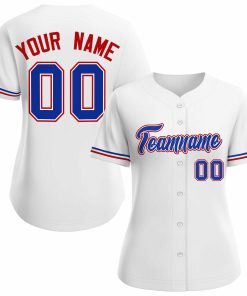 Custom White Royal Classic Style Baseball Jersey for Women