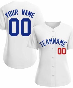 Custom White Royal Classic Style Baseball Jersey for Women