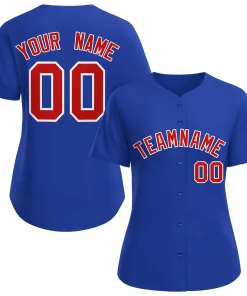 Custom Royal Red White Classic Style Baseball Jersey for Women