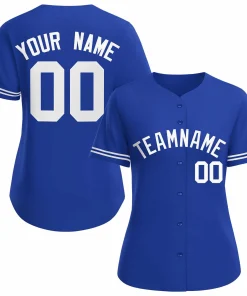 Custom Royal White Classic Style Baseball Jersey for Women