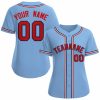 Custom Light Blue Red Navy Classic Style Baseball Jersey for Women