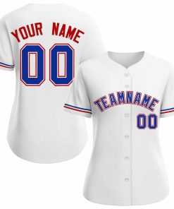 Custom White Royal Classic Style Baseball Jersey for Women