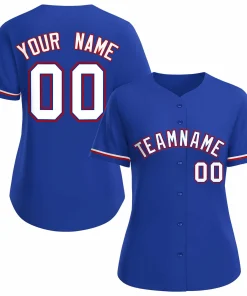 Custom Royal White Royal Classic Style Baseball Jersey for Women