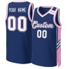 Custom Navy White Pink Classic Tops Mesh Basketball Jersey