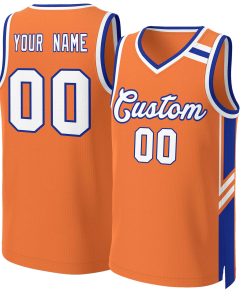 Custom Orange White Royal Classic Tops Mesh Basketball Jersey