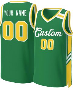 Custom Kelly Green White Classic Tops Mesh Basketball Jersey