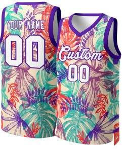 Custom Green White-Purple Graffiti Pattern Tops Mesh Basketball Jersey