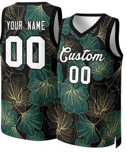 Custom Green White-Black Graffiti Pattern Tops Mesh Basketball Jersey