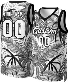 Custom Black White-Black Graffiti Pattern Tops Mesh Basketball Jersey