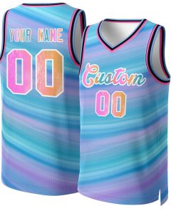 Custom Light Blue Graffiti-White Graffiti Pattern Tops Mesh Basketball Jersey