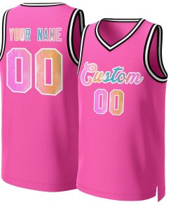 Custom Pink Graffiti-White Graffiti Pattern Tops Mesh Basketball Jersey