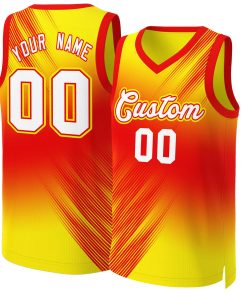 Custom Red White-Red Gradient Fashion Tops Slash Basketball Jersey