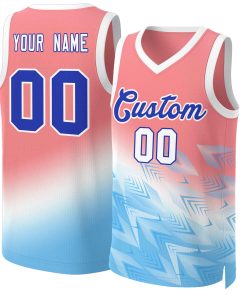 Custom Red Blue-Royal Gradient Fashion Tops Slash Basketball Jersey