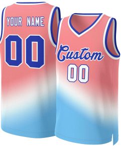 Custom Red Blue-Royal Gradient Fashion Tops Slash Basketball Jersey