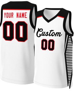 Custom White Black Classic Tops Mesh Basketball Jersey