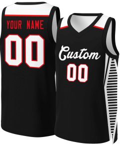 Custom Black White Classic Tops Mesh Basketball Jersey