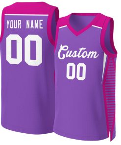 Custom Purple Purple Classic Tops Mesh Basketball Jersey