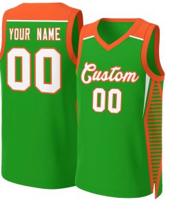 Custom Green Green-Orange Classic Tops Mesh Basketball Jersey