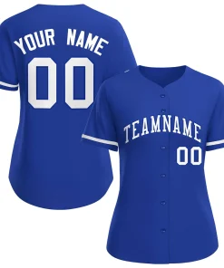 Custom Royal White-Royal Classic Style Baseball Jersey For Women