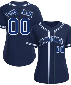 Custom Navy Royal-White Classic Style Baseball Jersey For Women