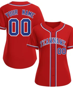 Custom Red Royal-White Classic Style Baseball Jersey For Women
