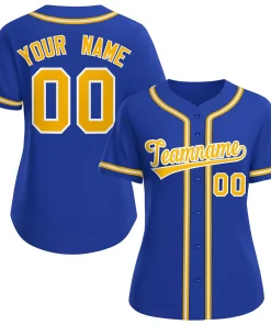 Custom Royal Gold-White Classic Style Baseball Jersey For Women