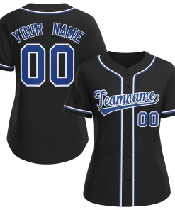 Custom Black Royal-White Classic Style Baseball Jersey For Women