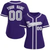 Custom Purple Gray-White Classic Style Baseball Jersey For Women