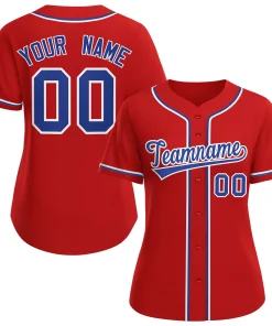 Custom Red Royal-White Classic Style Baseball Jersey For Women