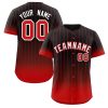Custom Black Red-White Gradient Stripe Fashion Authentic Baseball Jersey