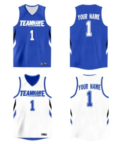 Custom Royal White  Double Side Tops Athletic Basketball Jersey
