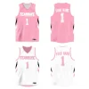 Custom Pink White  Double Side Tops Athletic Basketball Jersey