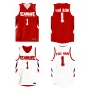 Custom Red White  Double Side Tops Athletic Basketball Jersey