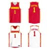 Custom Red White  Double Side Tops Athletic Basketball Jersey