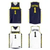 Custom Navy White  Double Side Tops Athletic Basketball Jersey