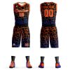 Custom Black Orange-Blue Spotted Graffiti Pattern Sports Uniform Basketball Jersey