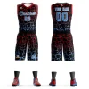 Custom Black Red-Powder Blue Spotted Graffiti Pattern Sports Uniform Basketball Jersey